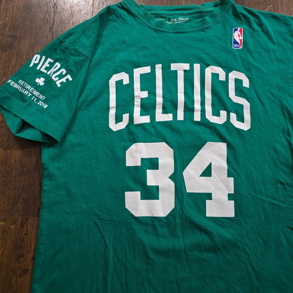 Mitchell & Ness Boston Celtics Paul Pierce 34 Retirement NBA T-Shirt Mens M