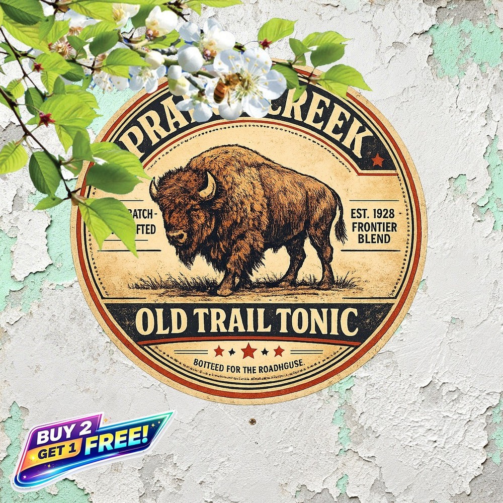 Buffalo Trace Rustic Kentucky Bourbon Tin Sign 8x8 Vintage Wall Art Plaque