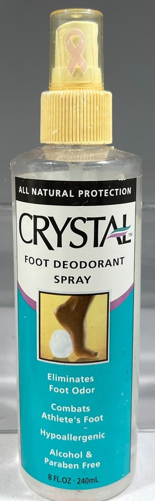 (AS IS) Crystal Foot Deodorant Spray, Eliminates Foot Odor, 8 oz. (Not Full)