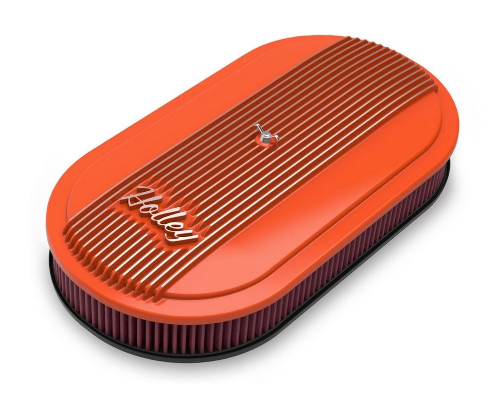 Holley Air Cleaner - Holley Vintage Series Oval Air Cleaner - Factory Orange Mac
