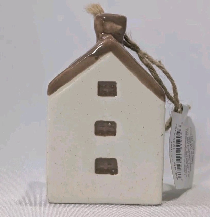 Miniature Ceramic House Christmas Hanging Ornament 3