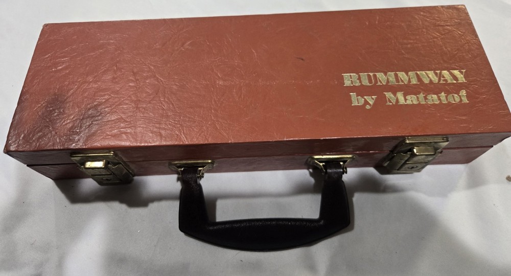 Vintage 1976 Rummway Tile Game Set Complete Matatof w/ Case Rummikub Style