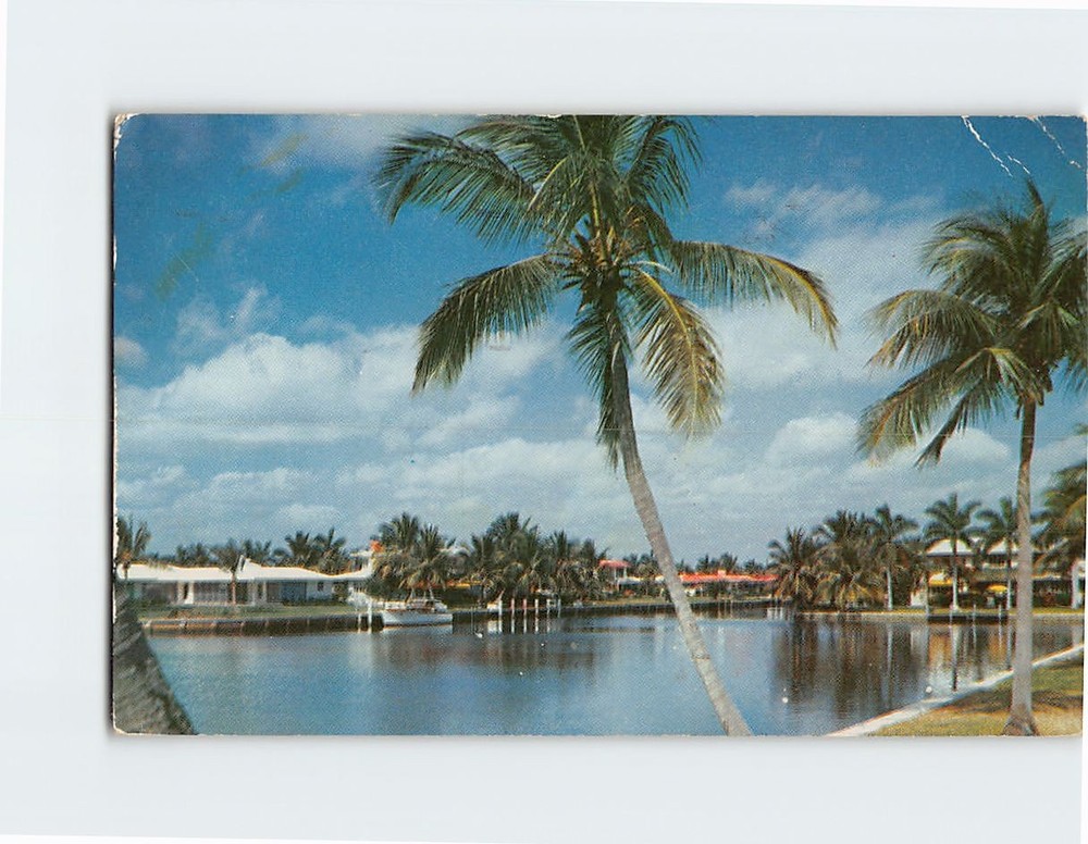 Postcard Romantic waterway in the Venice of America Fort Lauderdale Florida USA