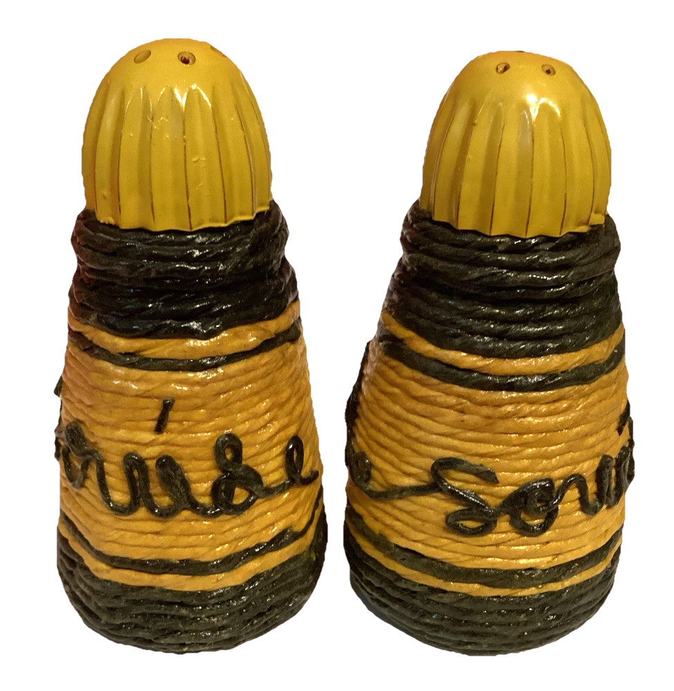 Vintage Lake Louise Canada Salt & Pepper Shakers Souvenir Twine MCM