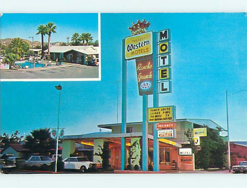Unused Pre-1980 OLD CARS & RANCHO GRANDE MOTEL Wickenburg Arizona AZ u1320@