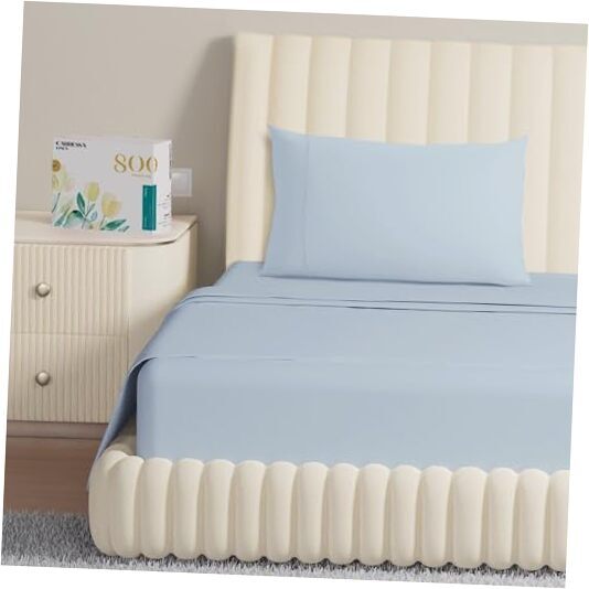 800 TC King Size Cooling Egyptian Cotton Sheet Set in Sky Blue  