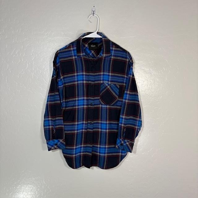 Rails Jackson Shirt Womens Small Blue Black Plaid Button Up Top Soft Rayon