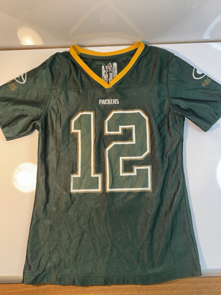 NFL Team Apparel Green Bay Packers Aaron Rodgers Jersey Youth Girls Medium 10/12