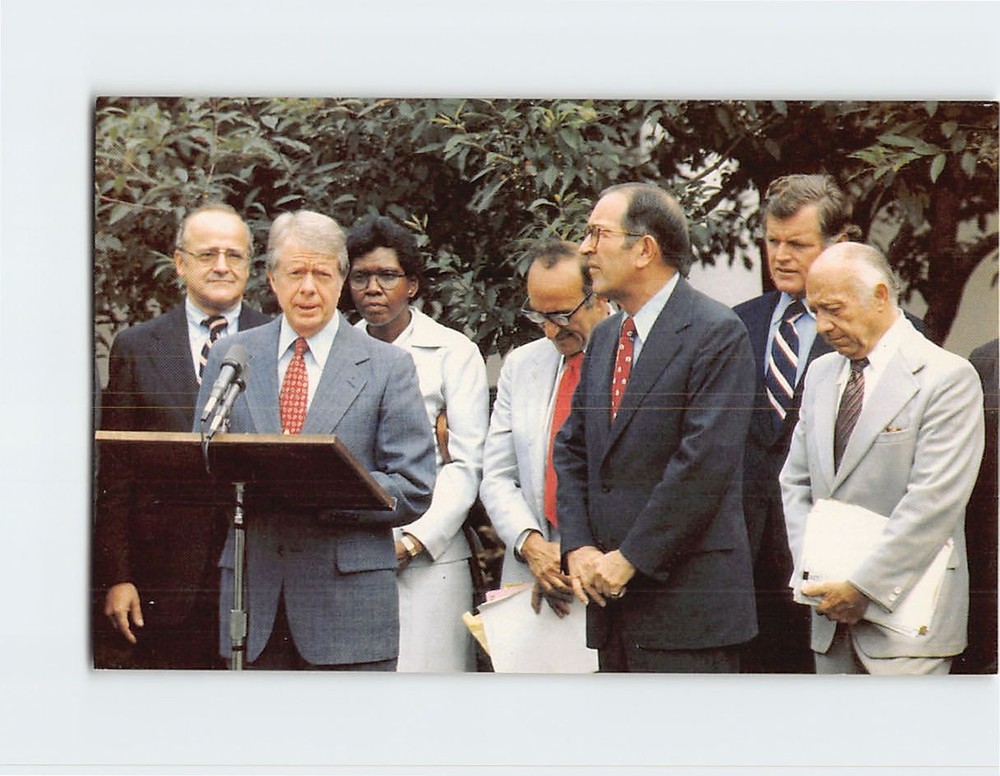 Postcard President Carter Reports to Press Rose Garden White House Washington DC