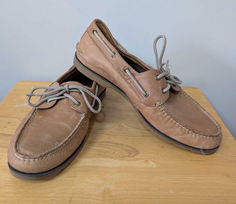 Sperry Top-Sider Mens Leeward Two Eye Boat Shoes Sahara 0777894 Size 14