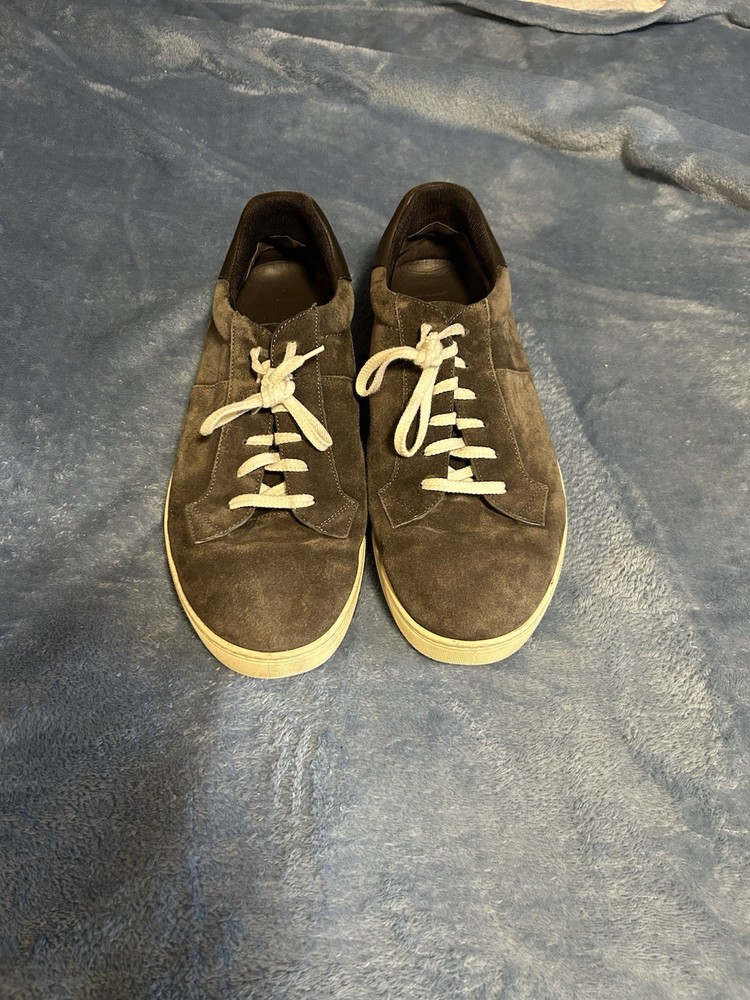 Ermenegildo Zegna Brown Suede Low Top Sneakers Shoes size US:11 Italy