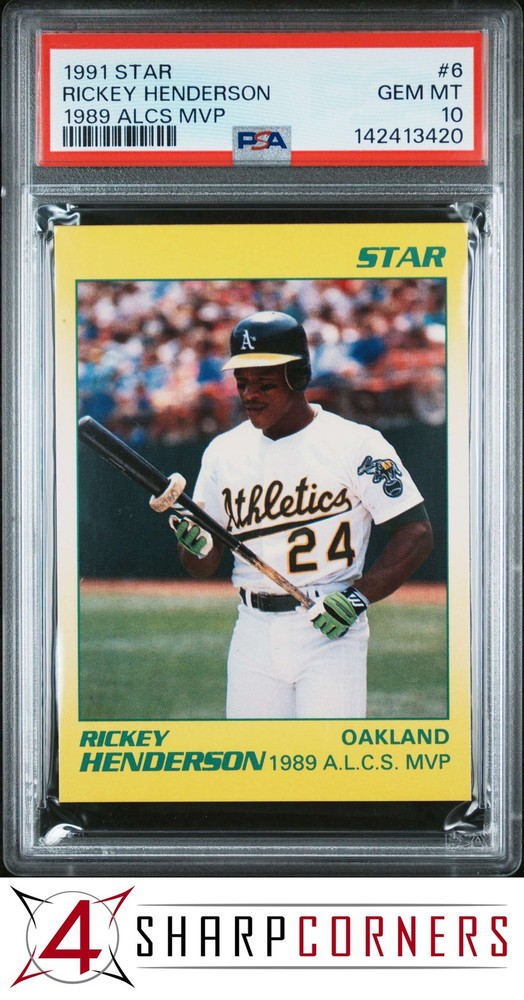 1991 Star Rickey Henderson #6 Hof 1989 Alcs Mvp Psa 10Price points for all collectors!
