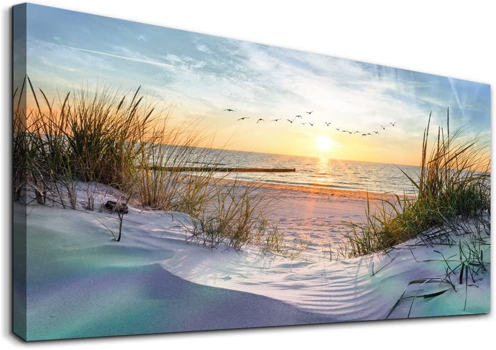 Canvas Wall Art for Living Room Large Size Wall Art Decor for Bedroom Blue Ocean