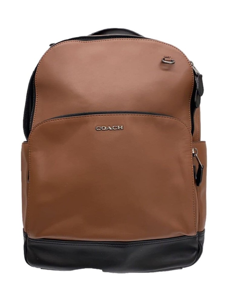 Authentic COACH Graham Leather Backpack Brown C2934 Pre-Owned