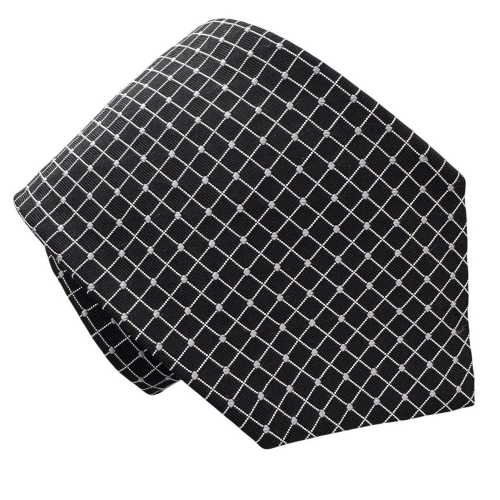 Brooks Brothers 4-inch wide 100% silk twill geometric windowpane tie