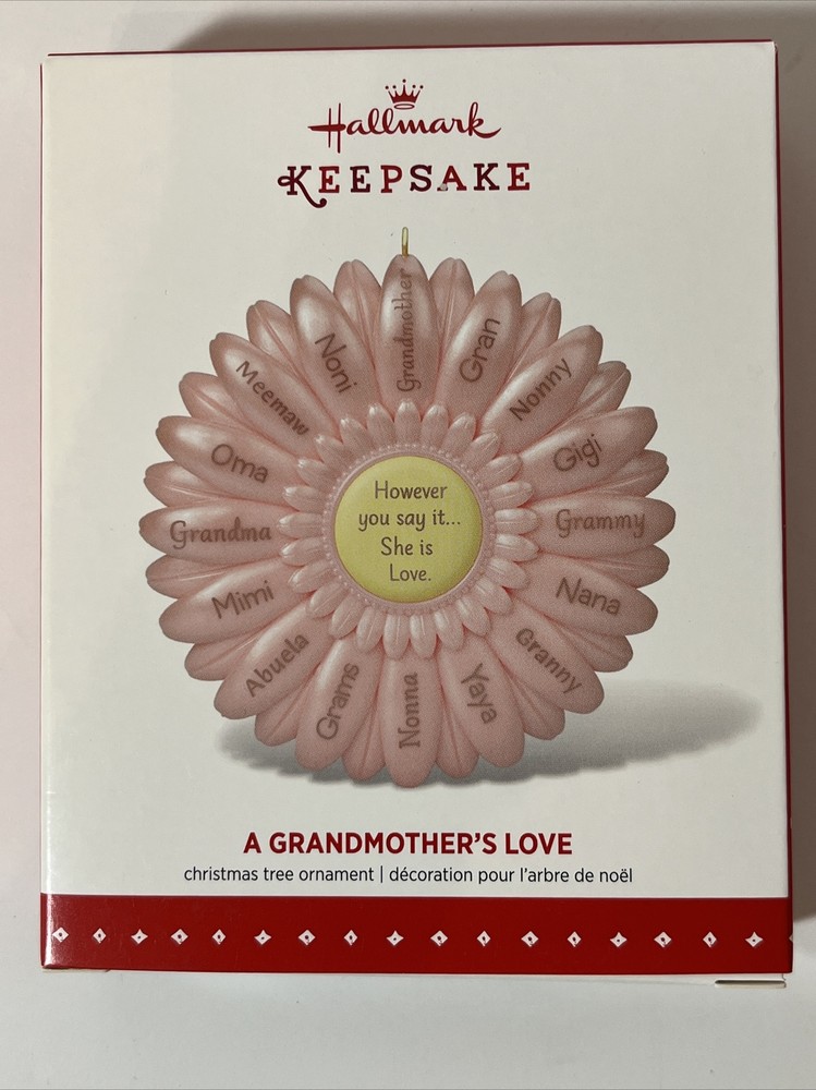 2015 Hallmark Ornament “A Grandmother's Love” Pink Daisy Flower Mimi Oma Abuela-image