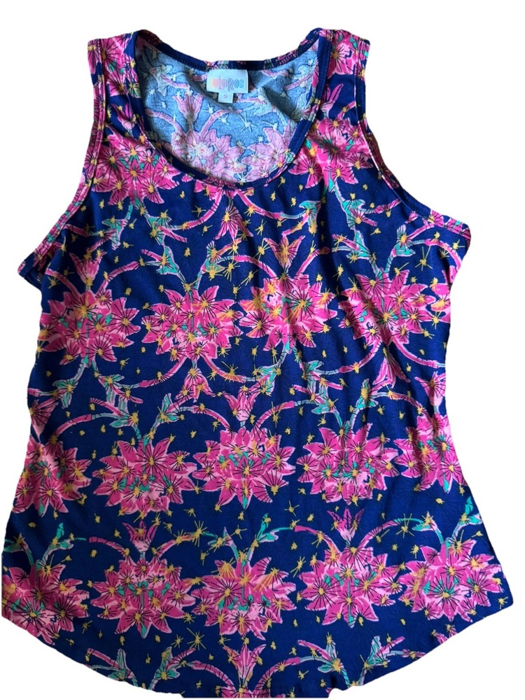 LULAROE Tropical Floral Tank Top Small Made In USA HAWAII