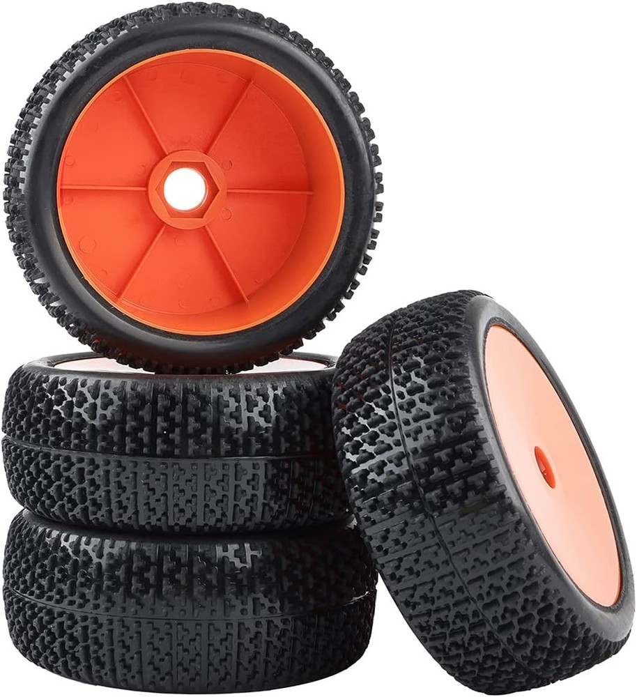 4pcs RC 1/8 Scale Off Road Car Buggy Tires and Wheels 17mm Hex Tyre Red