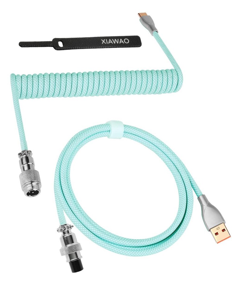 XIAWAO Macaron Coiled USB-C Gaming Keyboard Cable for Enhanced Performance