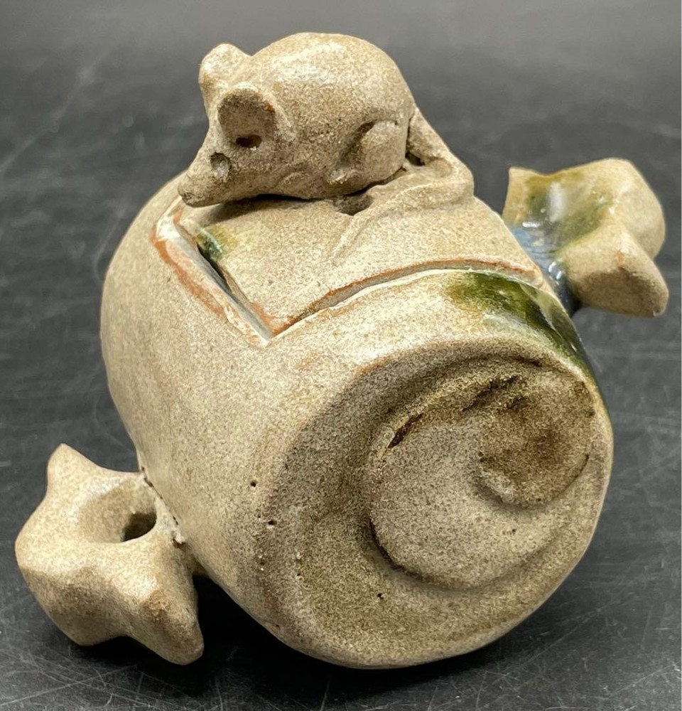 Japanese Vintage Ceramic Incense Burner Mouse Rat Figurine Censer 3.7 inch