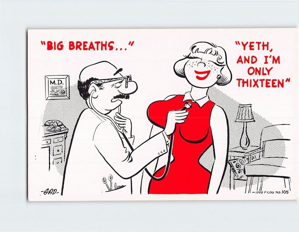 Postcard Doctor and Patient Joke/Humor Card Art Print