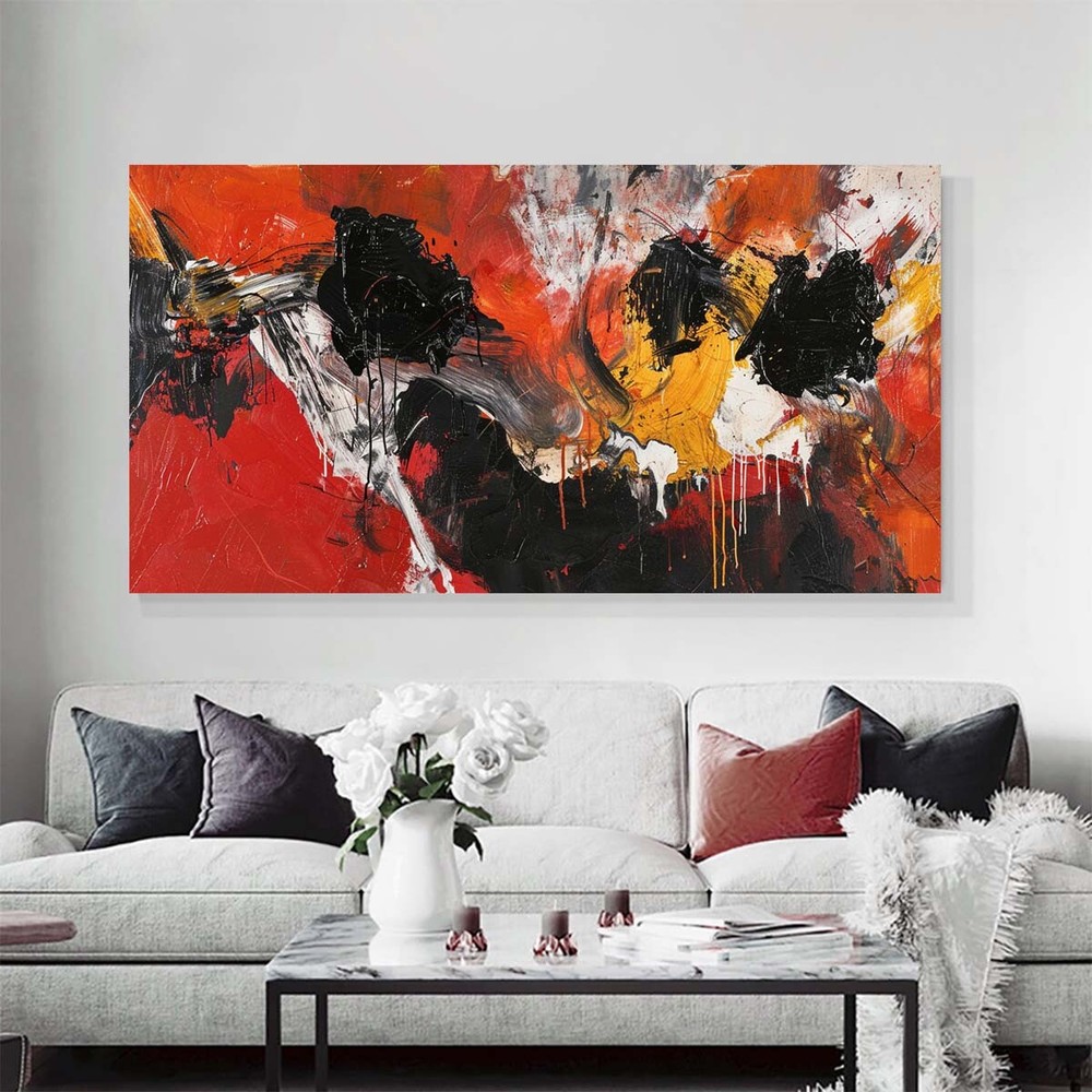 hand painted 1 piece abstract canvas art wall decor for living room