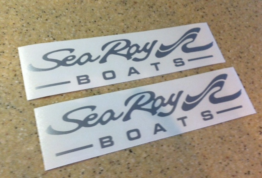 Sea Ray Boat Decals Die-Cut 2-Pak Silver 9