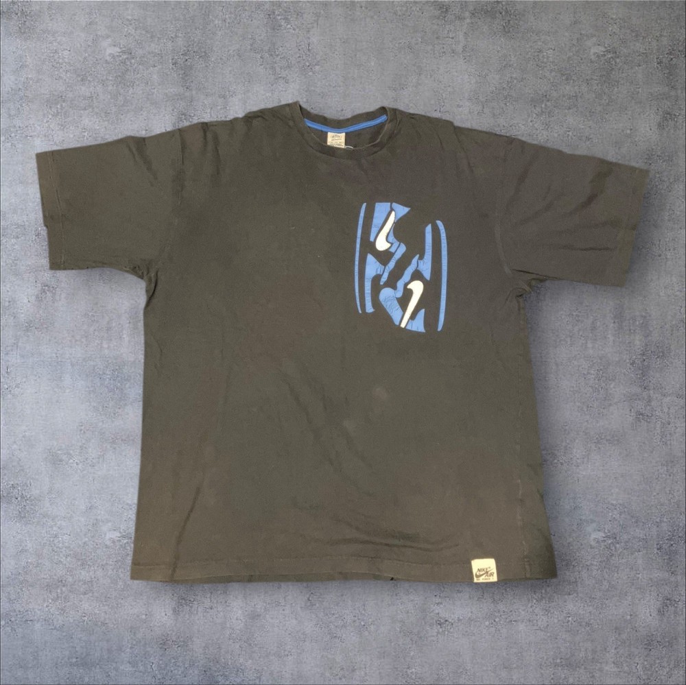Vintage Y2K Nike Blue Ribbon Sports Air Force 1 Tee Shirt Black 2000’s Size 2XL