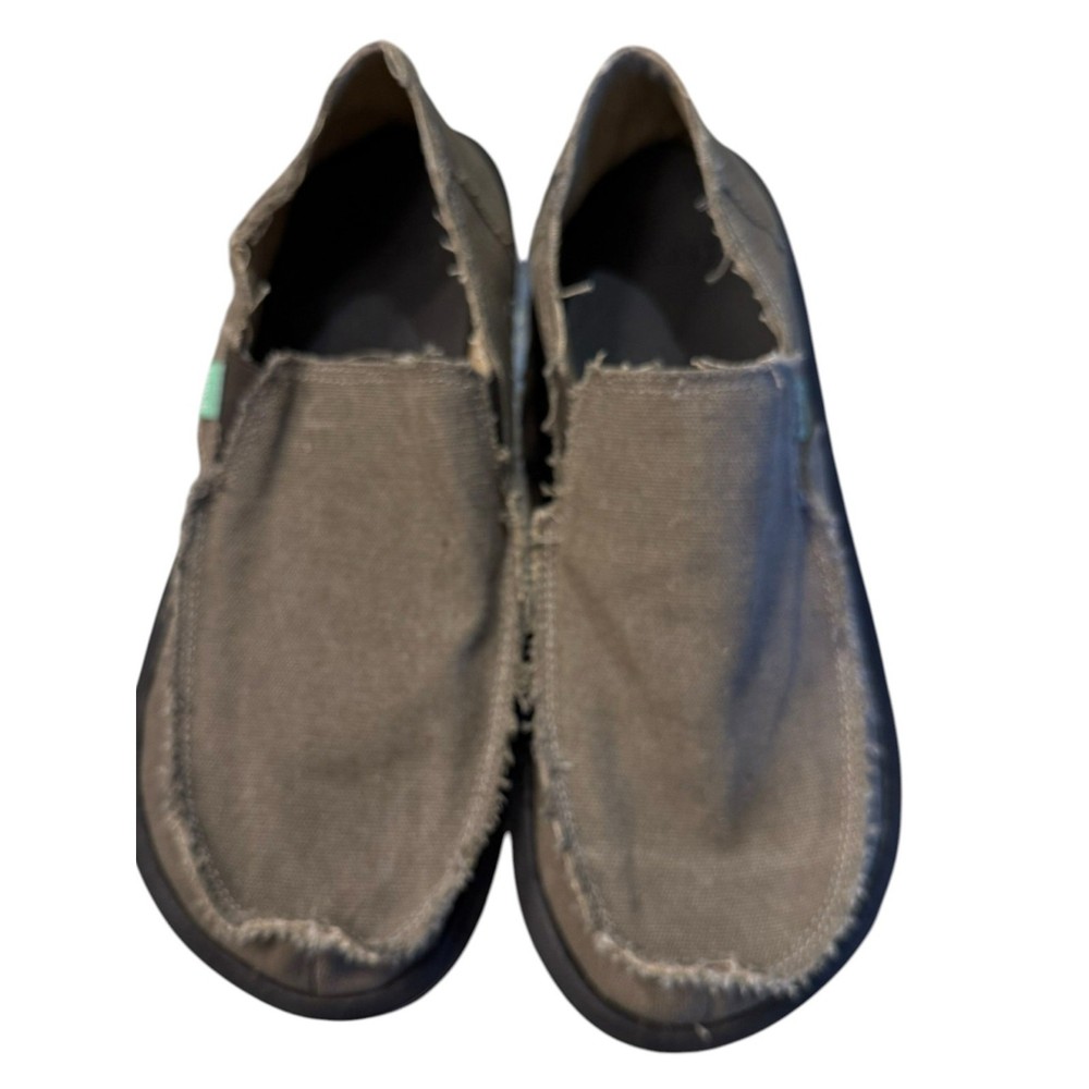 Sanuk Mens Size 11 Slip-On Canvas Shoes in Taupe
