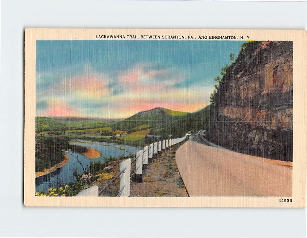 Postcard Lackawanna Trail Between Scranton Pennsylvania & Binghamton NY
