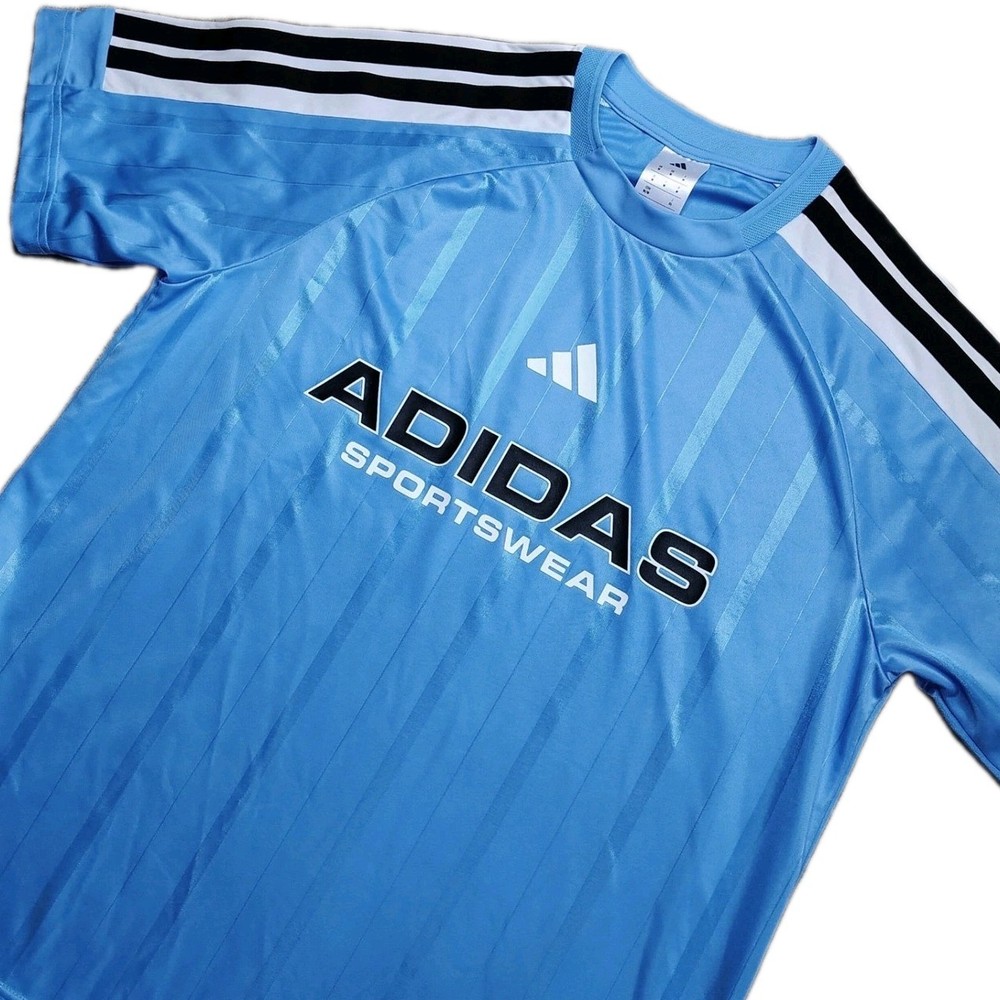 Adidas House Of Tiro Nations Striped Blue Men's Jersey Athletic T-Shirt Sz M EUC