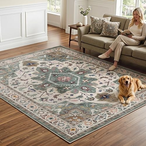 5 x 7 ft Area Rugs Washable Non-Slip, Stain Resistant Carpets, Pet Friendly