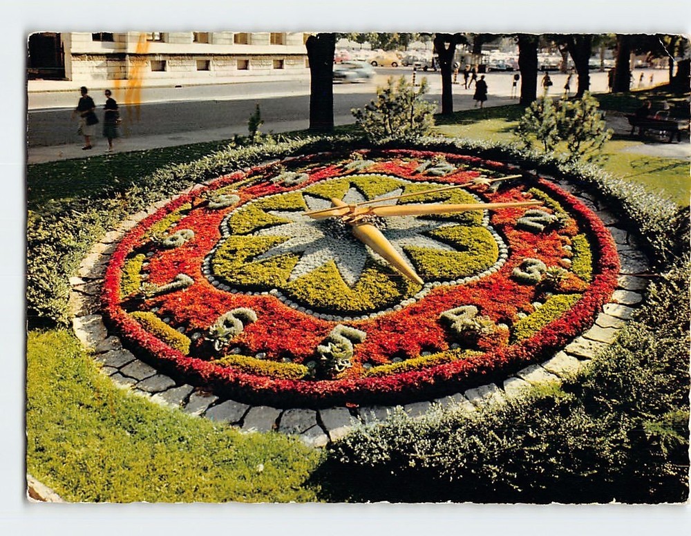 Postcard L'Horloge Fleurie Geneva Switzerland
