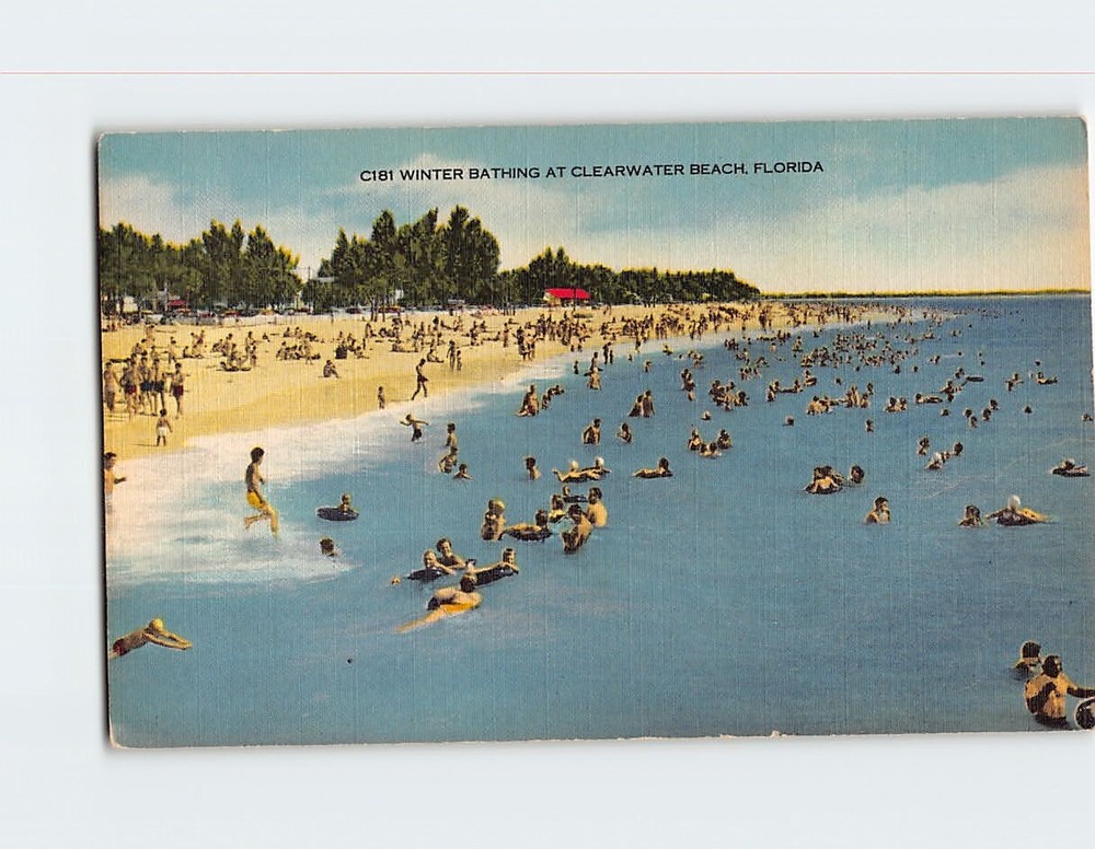 Postcard Winter Bathing At Clearwater Beach Resort Florida USA