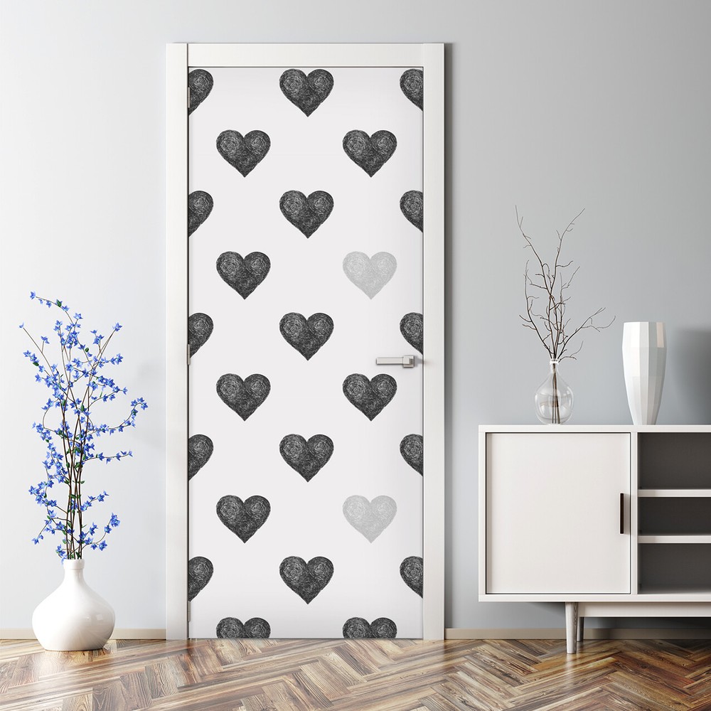 Abstract Bubble-Free Repositionable Door Sticker with Lovely Pattern
