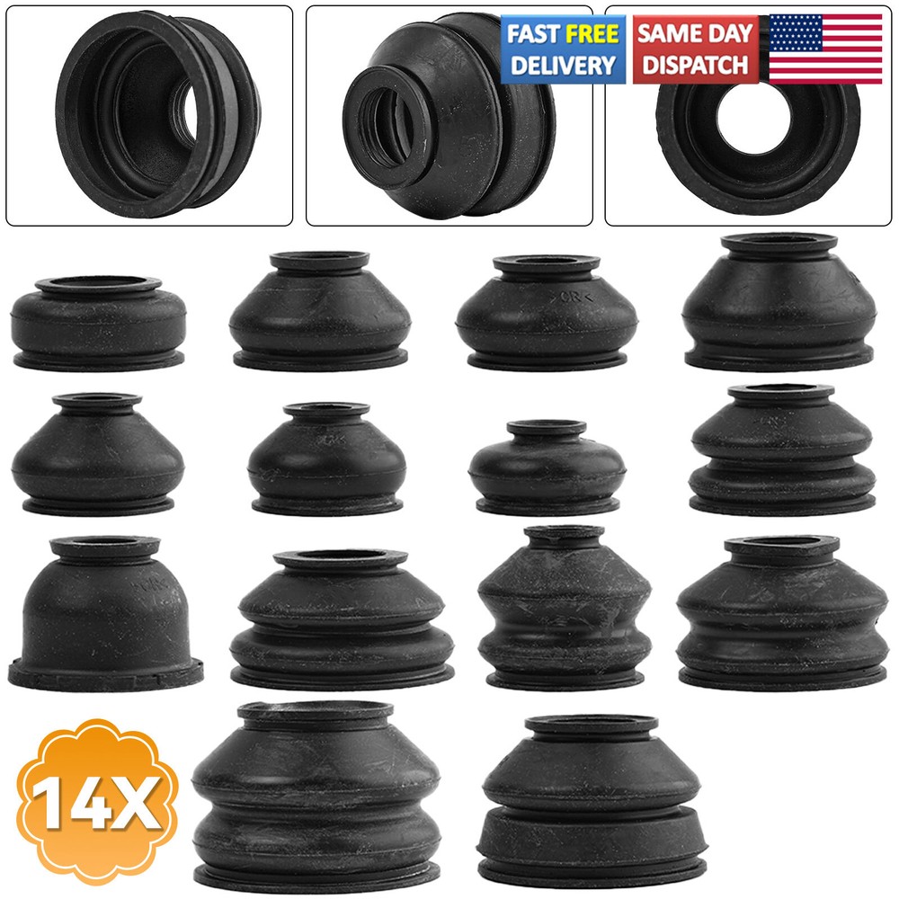 14Pc Ball Joint Boot Suspension Steering Dust Cover Track Tie Rod Linkage Kits
