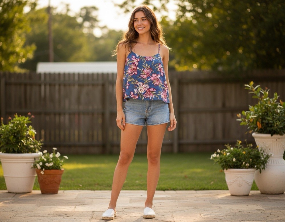 A New Day Floral Blue Top – Size Extra Small | Casual Women's Fashion Top