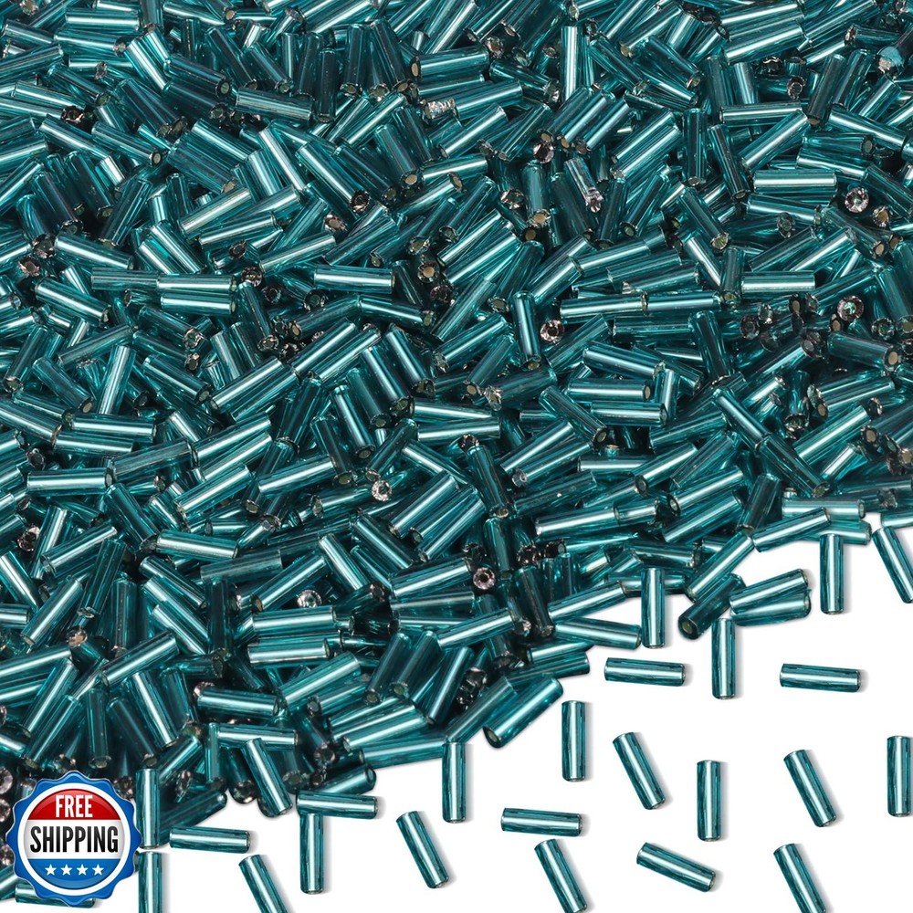 Yholin 4000pcs Bugle Beads, Embroidery Tube Beads for Jewelry Making, Small L