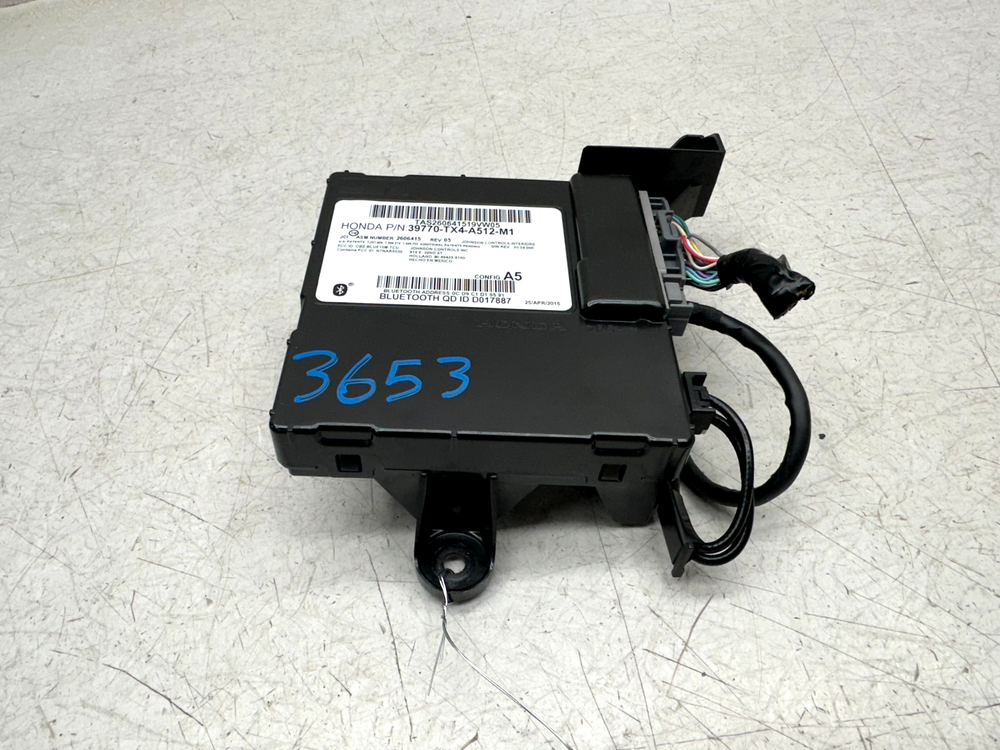 2016-2018 ACURA RDX BLUETOOTH COMMUNICATION COMPUTER CONTROL MODULE, OEM LOT3653