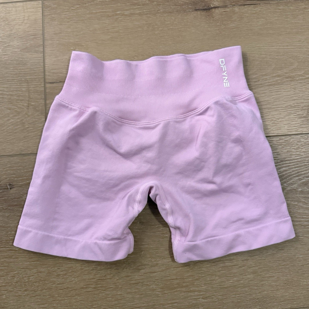 DFYNE Women's Pink Seamless Stretch Biker Shorts 5