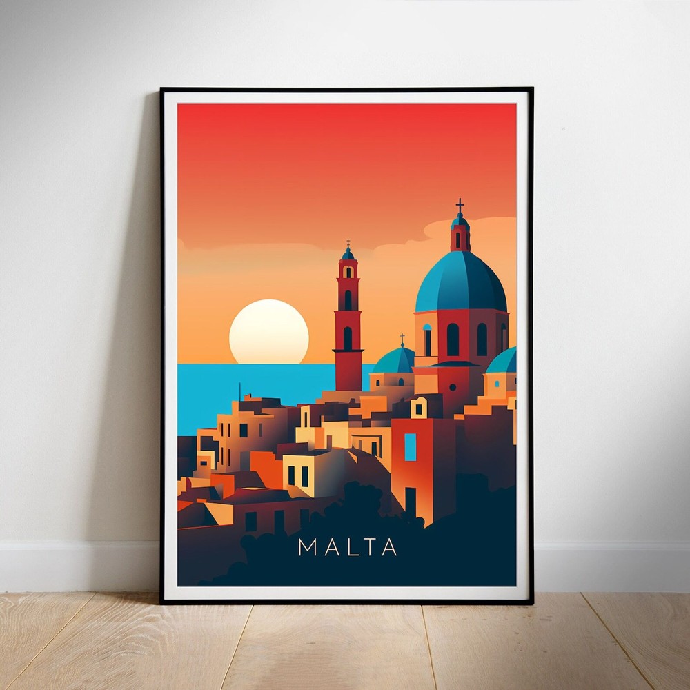 Malta Travel Poster Wall Art Instant Hanging Decor New Home Gift