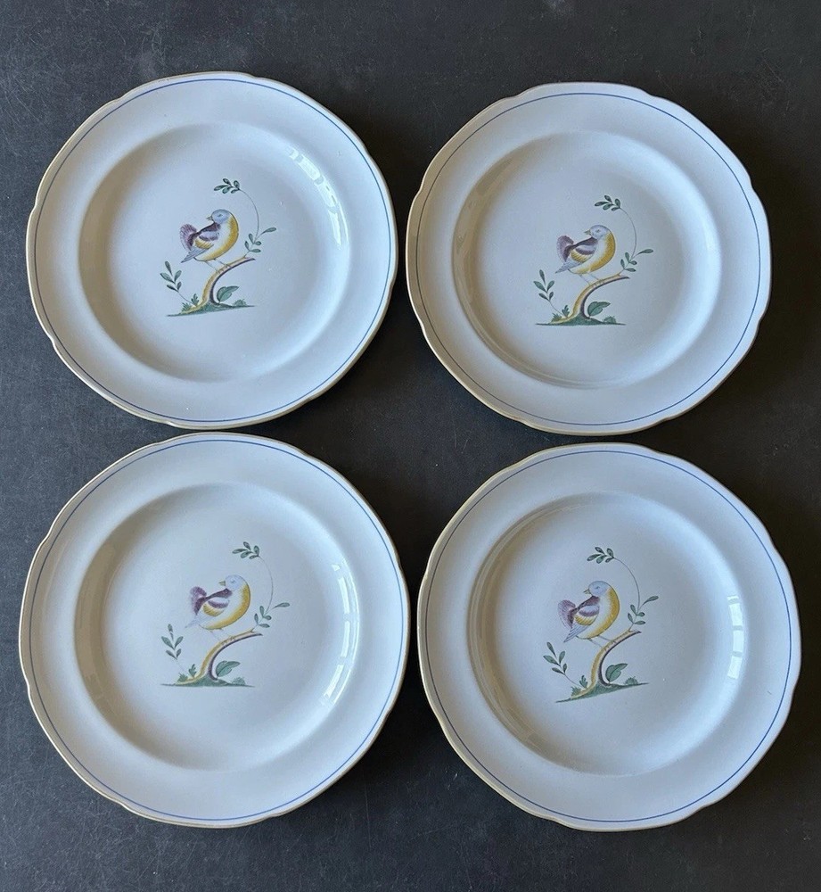 4 SPODE ‘Queens Bird’ Dinner Plates - Made In England Y4973 - Porcelain 10.25”