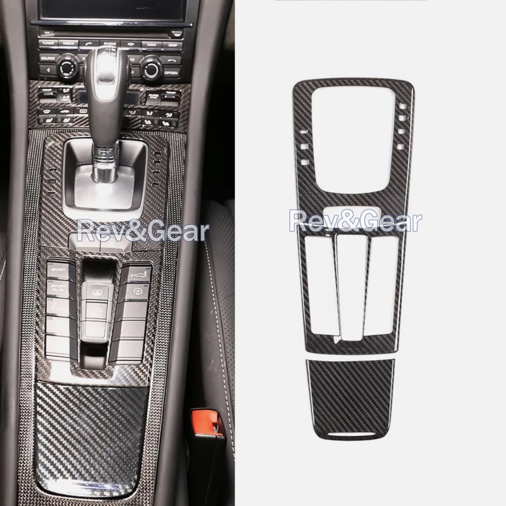 3* Dry Carbon Fiber Interior Center Control Gear Shift Trim for Porsche 718 911