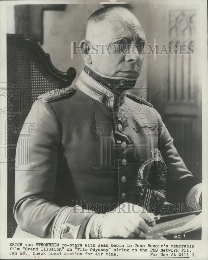 1972 Press Photo Actor Erich von Stroheim in 