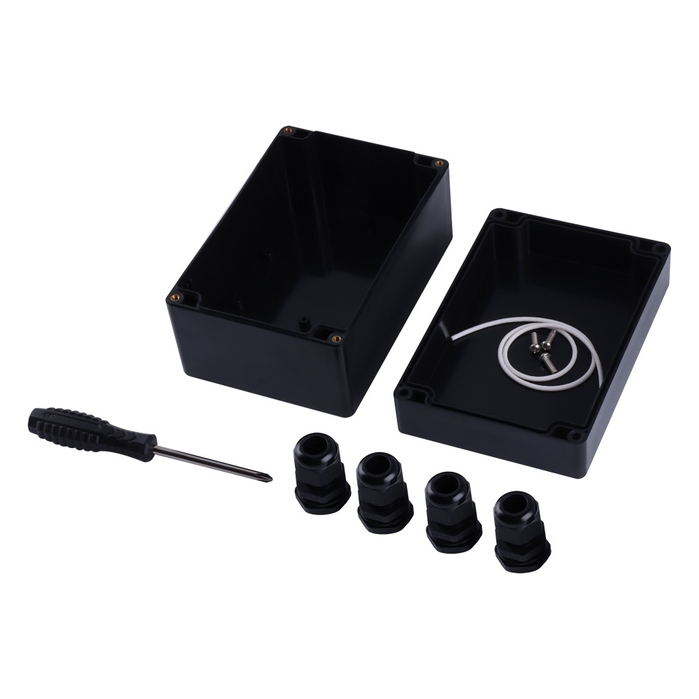 Waterproof Black ABS Project Enclosure Electrical Junction Box 16*11*9cm-image