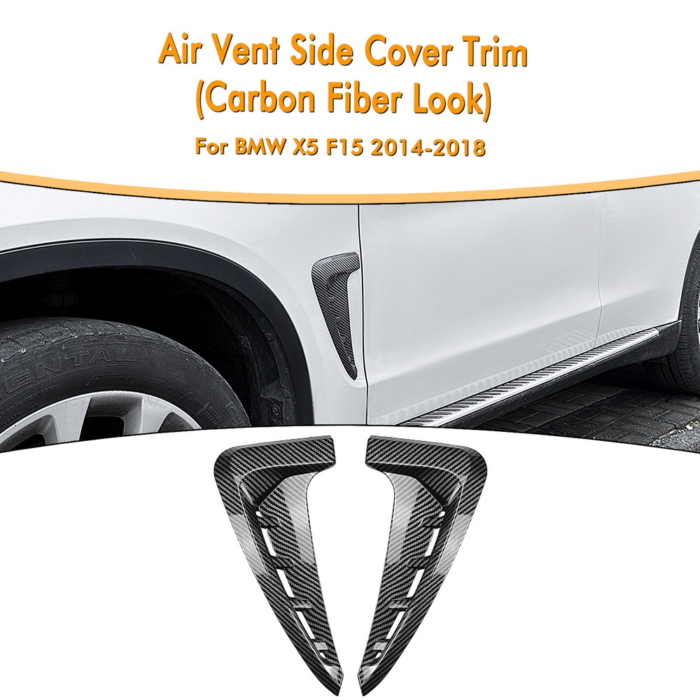 Carbon Fiber Look Side Air Vent Trim Cover For BMW X5 F15 M Sport 2014-2018 2017