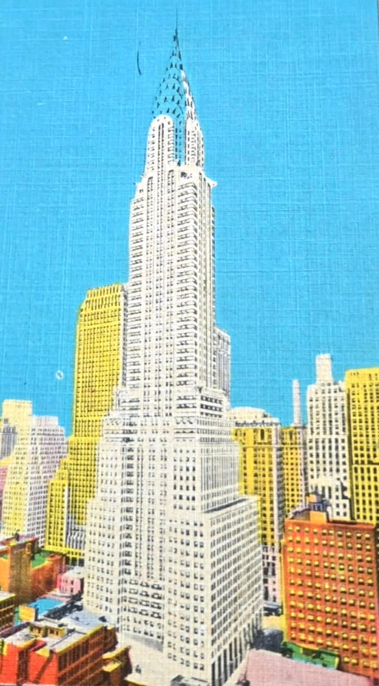 New York City Chrysler Building 1940s Linen Postcard Next Day Shipping