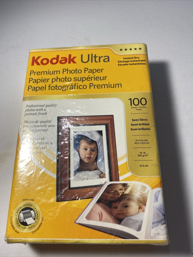 Kodak Ultra Premium Instant Dry 4x6 Gloss Photo Paper 100 Sheets NEW