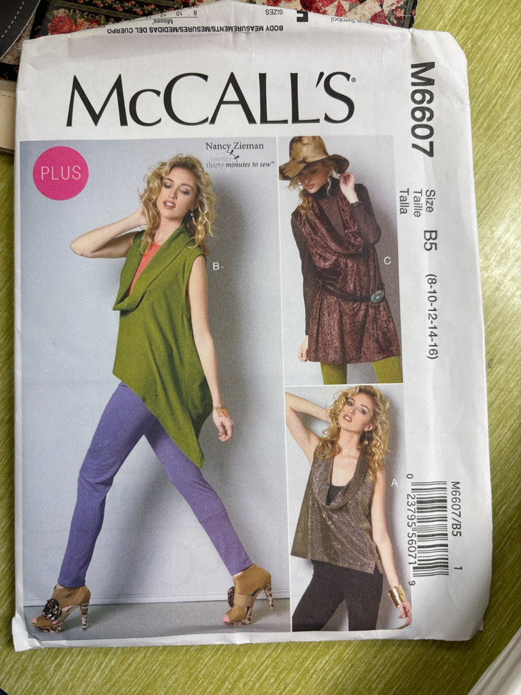 Simplicity 6607 sewing pattern Knit loose-fitting tops tunics  size 8-16  UNCUT