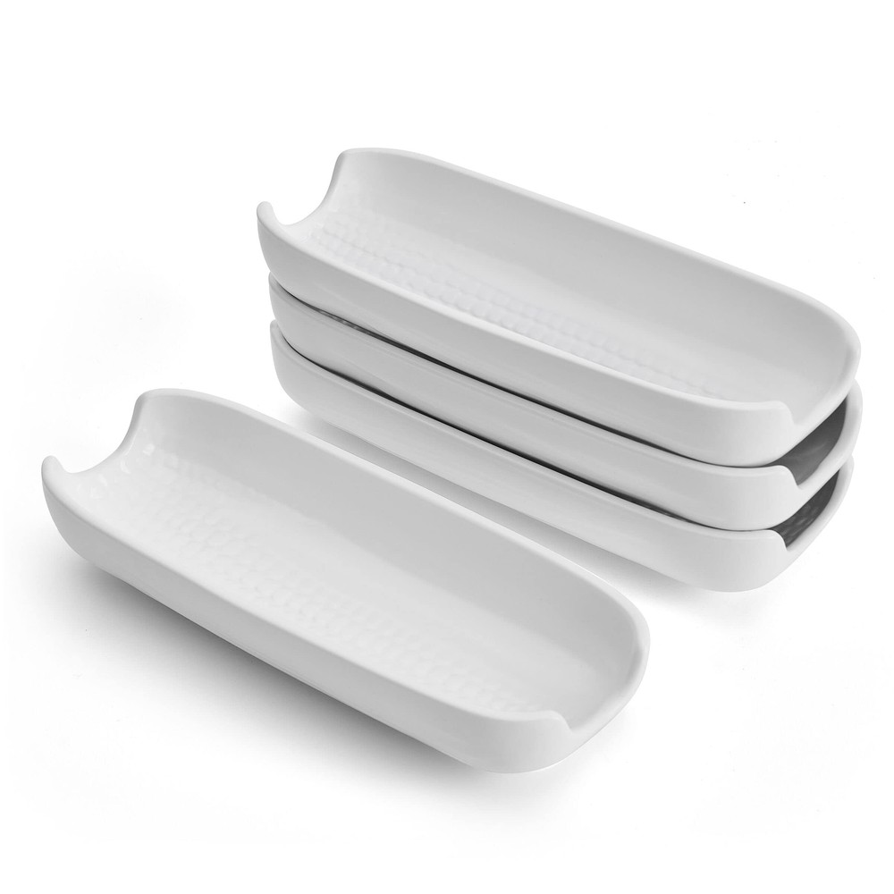 Callie Stoneware Corn Dishes, Set Of 4, White
